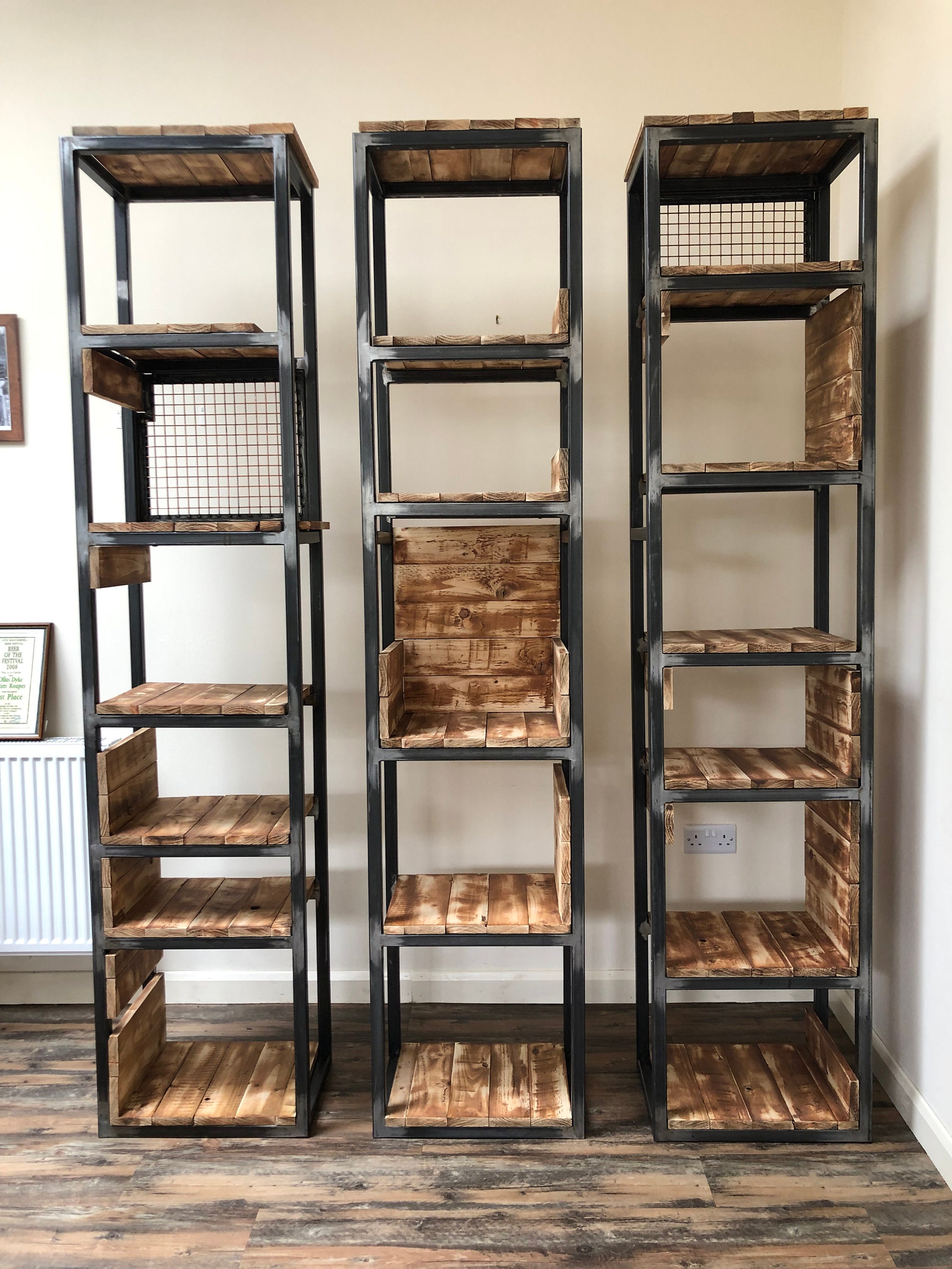 Industrial Shelving Unit Pallet Shelves Recycled Wood Etsy