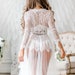 Heather W reviewed Boudoir dress, bridal robe, wedding robe lace,womens robe, getting ready robe, bridal lingerie, womens robe, honeymoon lingerie
