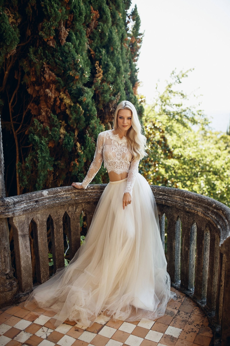 Hochzeit Einzigartige Brautkleid Champagner Kleid Sexy Etsy