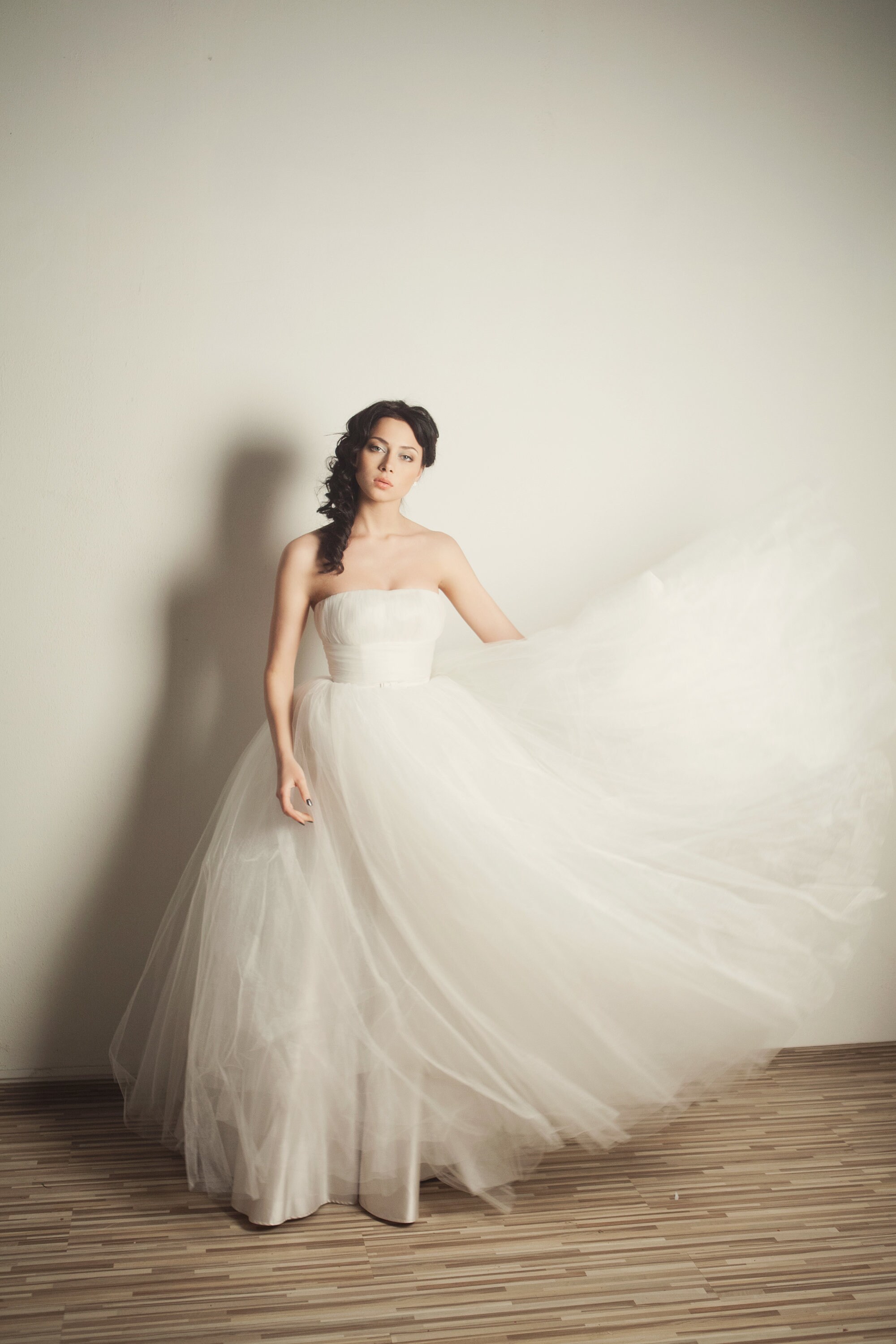 Wedding Gown Fairy Blossom Blush Tulle Skirt Silk | Etsy
