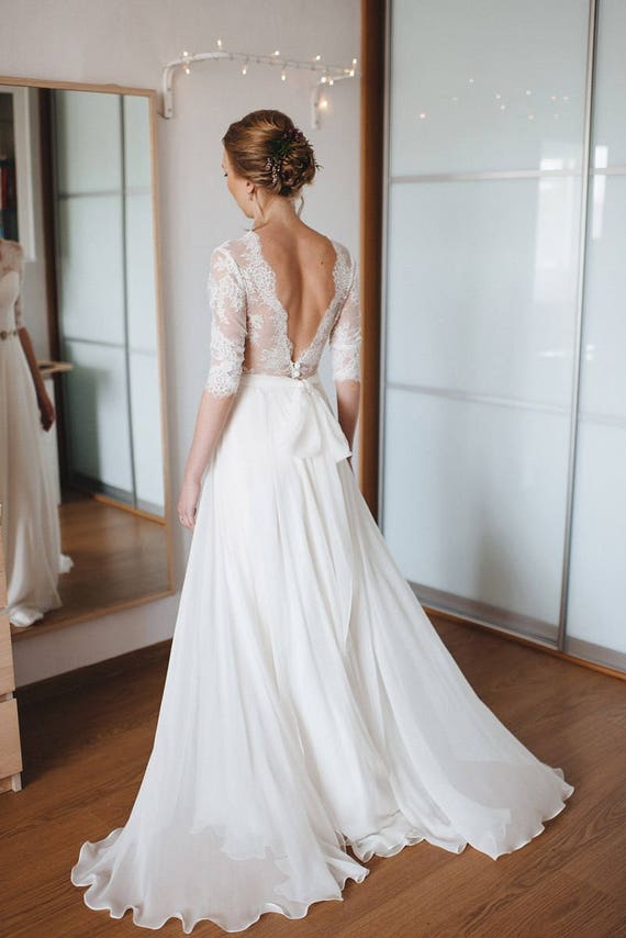 A line wedding dress A-line style 