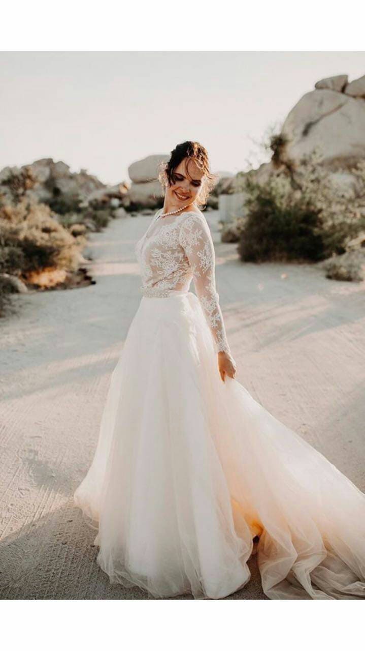 Lavender Blush Misty Rose Two Piece Wedding Dress | Etsy
