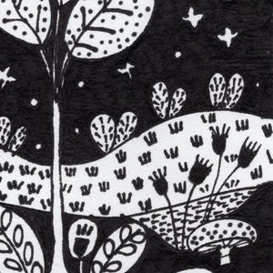 ACEO Original Art Black and White Forest Drawing Handmade Illustration Art Collectible Drawing Whimsical Pen and ink art Gift