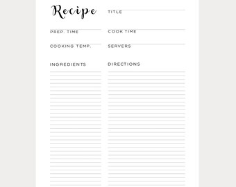 Rezeptkarten Blanko Etsy