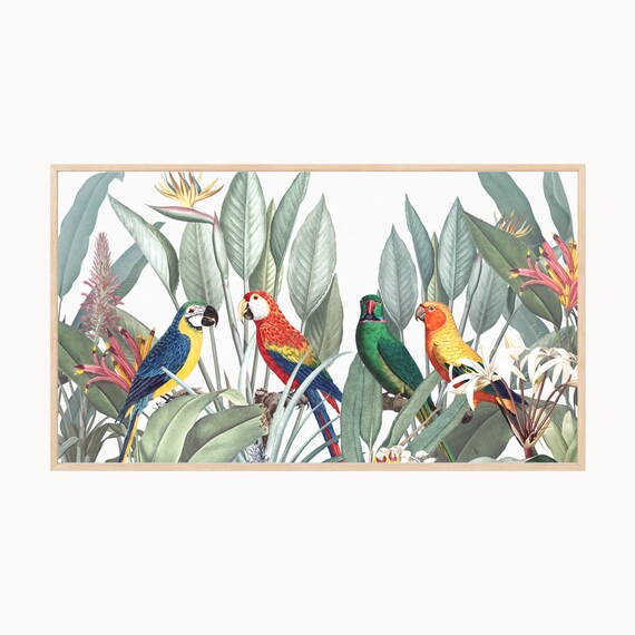 Tropical Birds Samsung Frame TV Art (Digital Download)