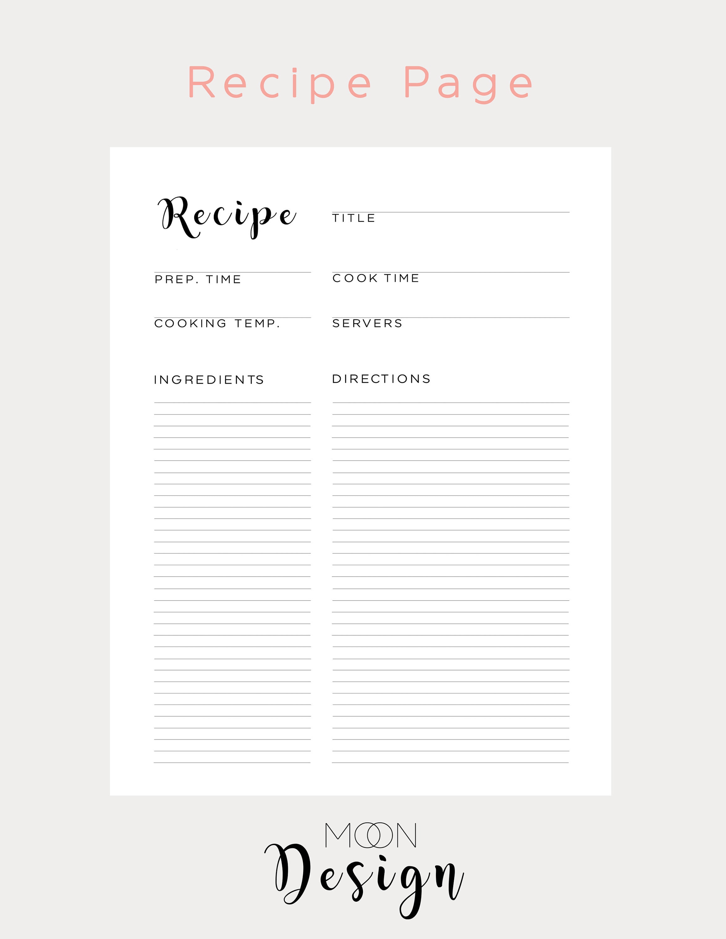 Blank Recipe Book Blank Recipe Cards Blank Recipe Binder - Etsy