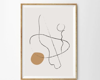 Printable Wall Art, Scandinavian Modern, Minimalist Line Art, Still Life Sketch, Minimal Line Drawing, Fine Art Print, Organic Shape,