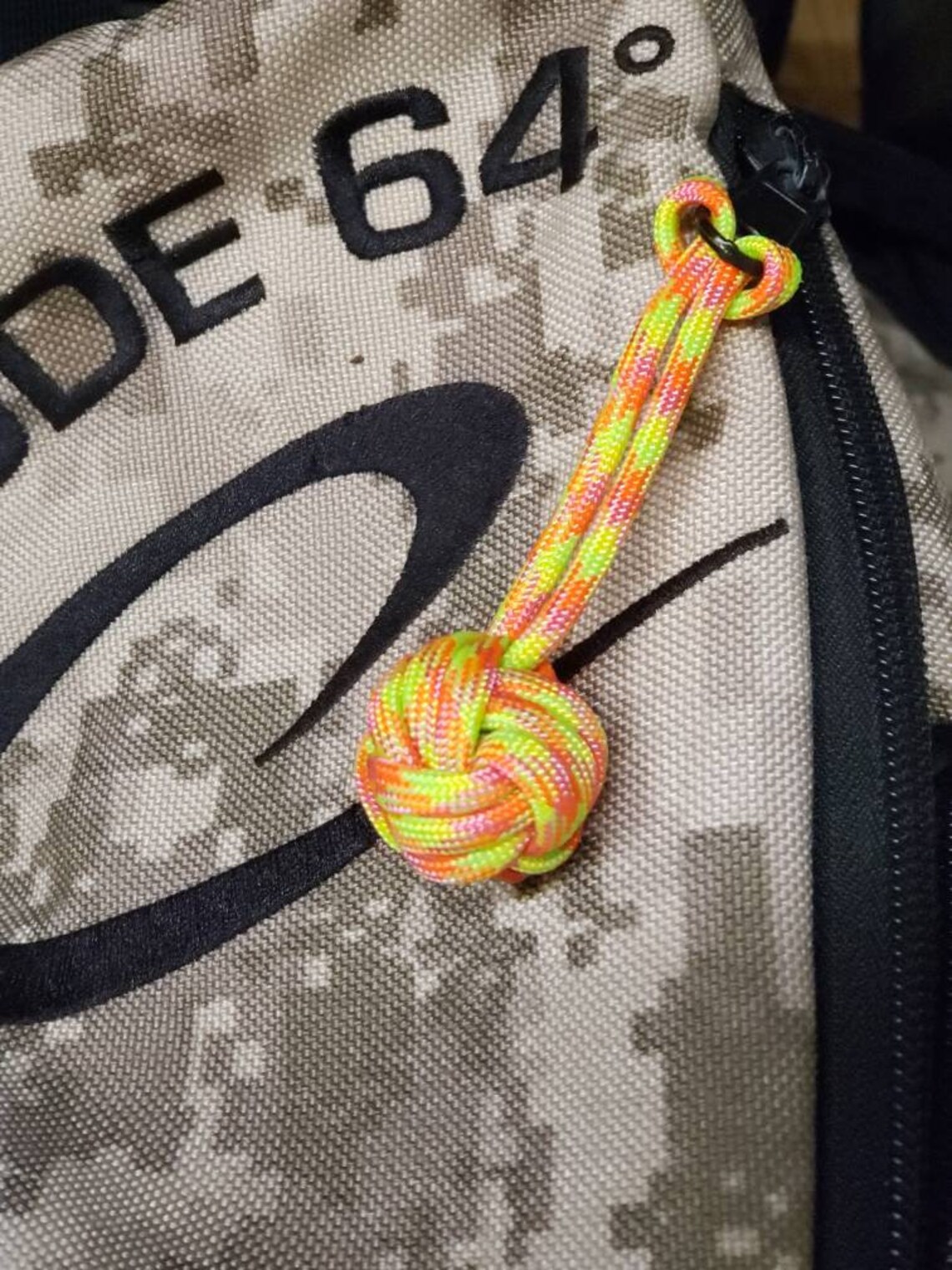 Zipper pull monkey fist paracord pull bag pull disc golf Etsy
