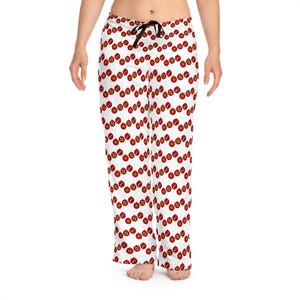 Weihnachtsrote Ornamente Damen Pyjama-Hose, Urlaub Lounge Wear, Passendes PJ Top, Geschenkset für Sie, Muttertag, XS-2XL, Festlich