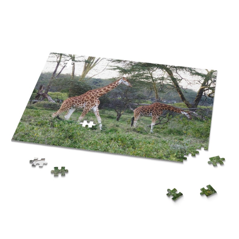 Giraffe Print Puzzle, Kenya National Park, 2 Sizes, African Wild Life