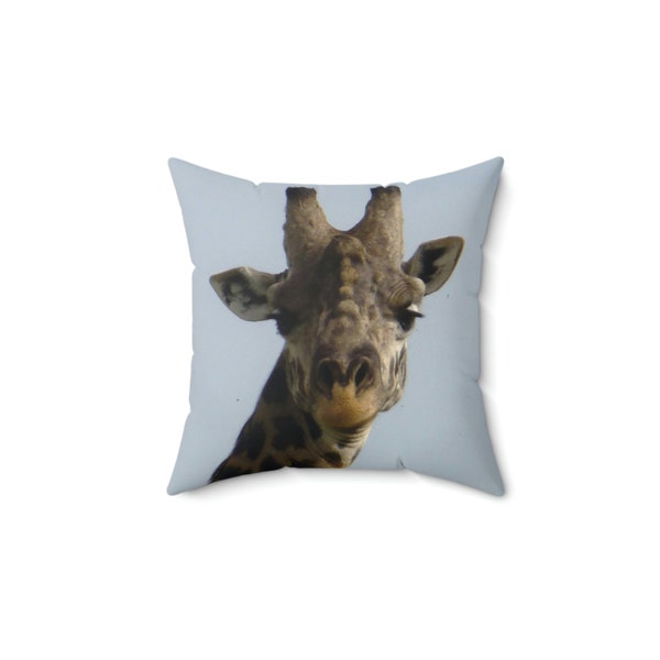 African Giraffe Pillow, Safari Photo by Lisa Shatts, 2 sided Indoor Pillow, Wild Animal Lover, Decorate Dorm Room or Child Room, Fun Gift