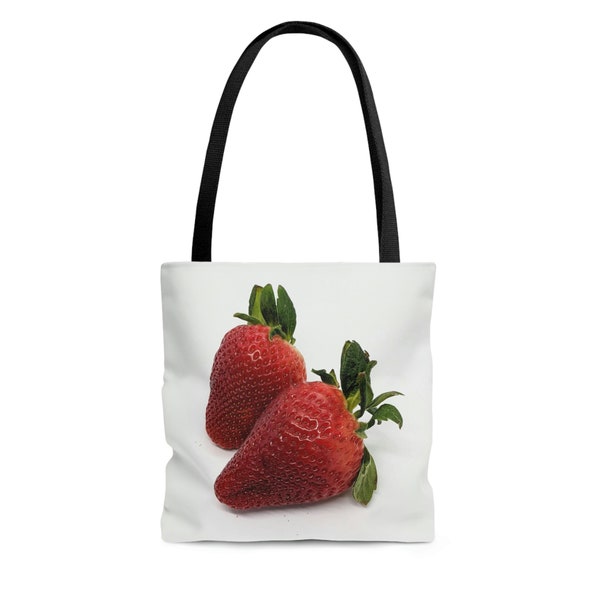 Impression de fraises, sac fourre-tout personnalisé, collection d'aliments aux fruits, original par PhotoShatts, sac de déclaration, transporter tout en 3 tailles, cadeau prêt, POD