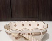 Beautiful Ivory Lenox Basket With Interwoven Ribbon Great Centerpiece