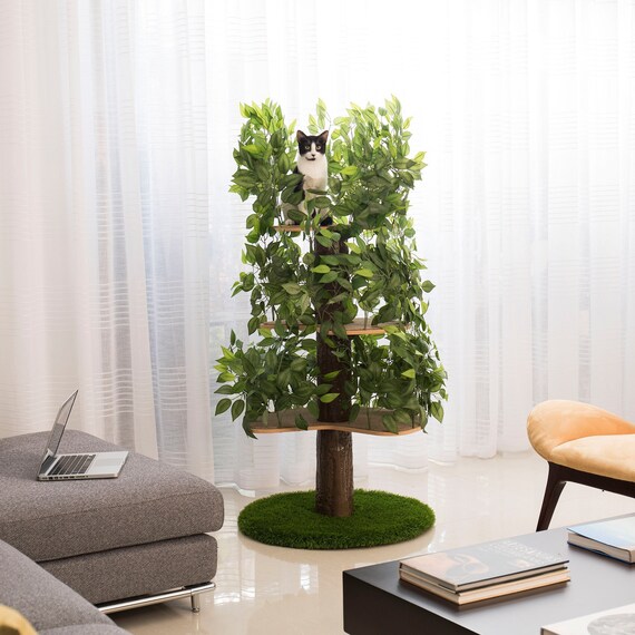 Cat tree house with leaves cheap