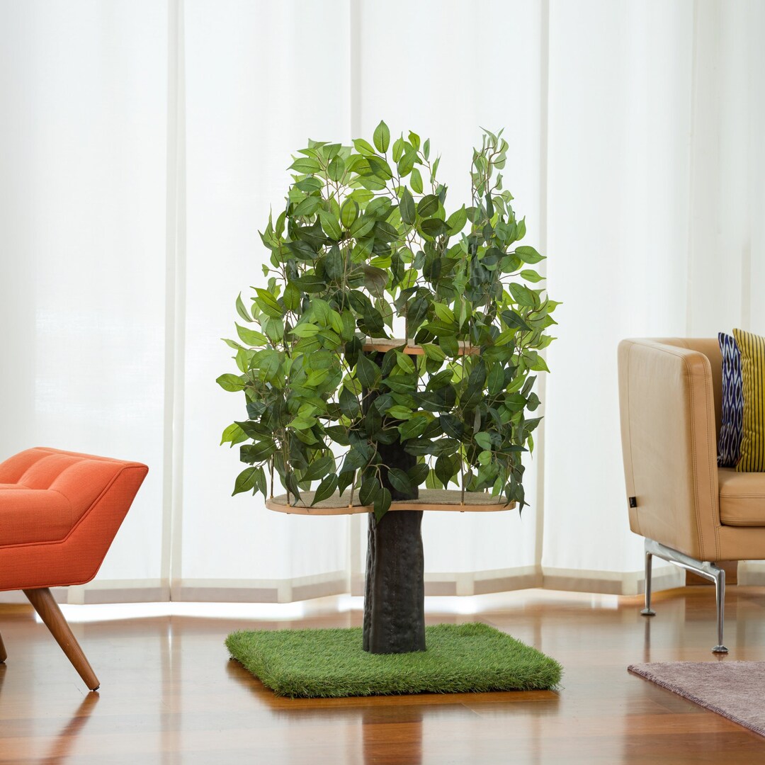 On2 Pets 4ft Cat Tree With Leaves Made in USA, Cat House & Cat