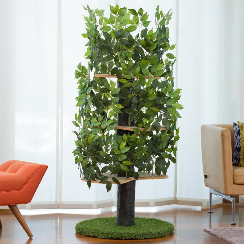 On2 Pets Cat Tree With Leaves Cat House & Cat Activity Tree Etsy