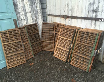 Antique vintage PRINTERS cabinet type set letterpress wood wooden printing TRAY DRAWER shadow box display