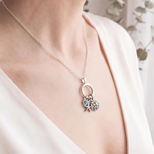 Sterling Silver Hinged Charm Holder Pendant, 13.5mm, Mix and Match Multiple Charms - Three Sizes