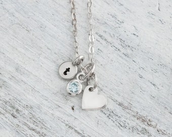 Litet hjärthänge i sterlingsilver: Elegant charmhalsband