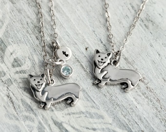Collana Corgi - Ciondolo in argento placcato oro 14K, regalo per gli amanti dei cani / Piccolo ALBERO DELLA VITA - Italia