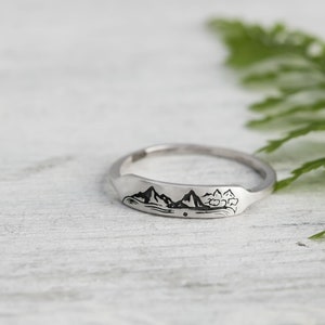 Mountain Ring For Women • Serling Silver Ring • Highs And Lows Ring • Mother Daughter Ring • Mountain Range Ring • Alaska Wildflower Ring