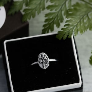 Sterling Silver Morning Glory Inspired Floral Ring • Vintage Inspired Ring • Birth flower Ring • September Birth Flower • Signet Ring