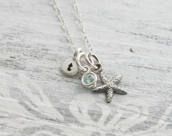 Collar pequeño de estrella de mar de plata de ley