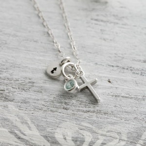 Dainty Cross Necklace Sterling Silver • Tiny Cross Necklaces for Women • Christian Jewelry • Back to School • Confirmation Baptism Gift