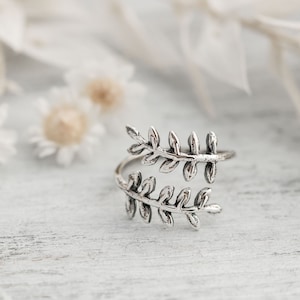 Sterling Silver Vine Wrap Ring • Silver Leaf Ring • Branch Ring • Twig Ring • Nature Inspired Jewelry • 925 Sterling Silver • Made in Alaska