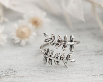 Sterling Silver Vine Wrap Ring • Silver Leaf Ring • Branch Ring • Twig Ring • Nature Inspired Jewelry • 925 Sterling Silver • Made in Alaska