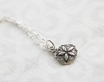 Sterling Silver Sand Dollar Necklace: Beach Lover Gift