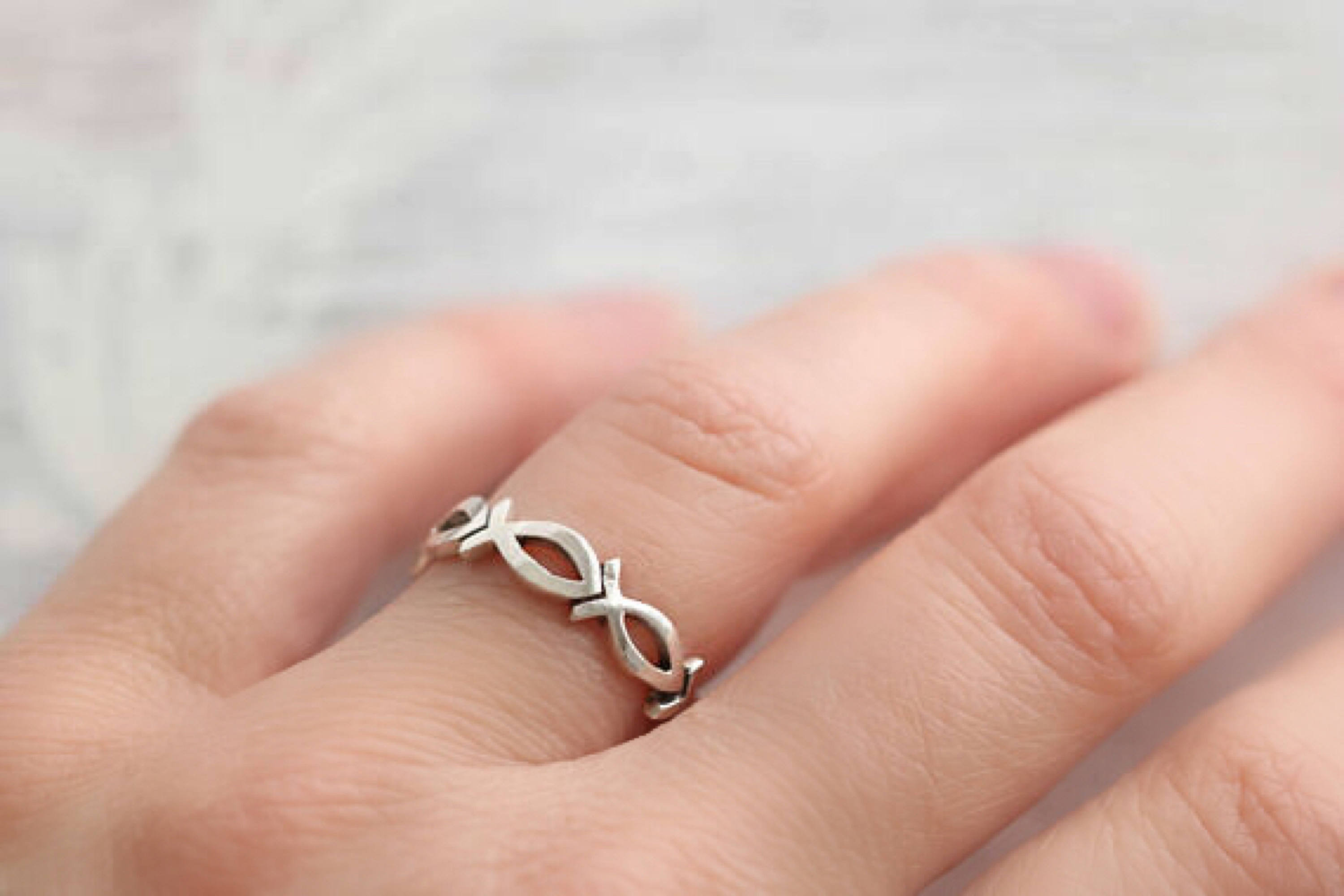 Christian Fish Ring Ishthys Ring Icthus Ring Sterling Etsy