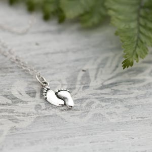 Sterling Silver Baby Feet Charm: Birthstone New Journey Gift