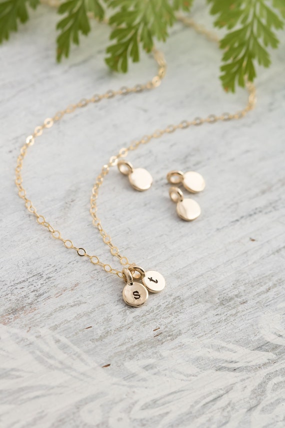 Small gold initial best sale charm