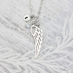 Sterling Silver Angel Wing Necklace: Memorial Gift