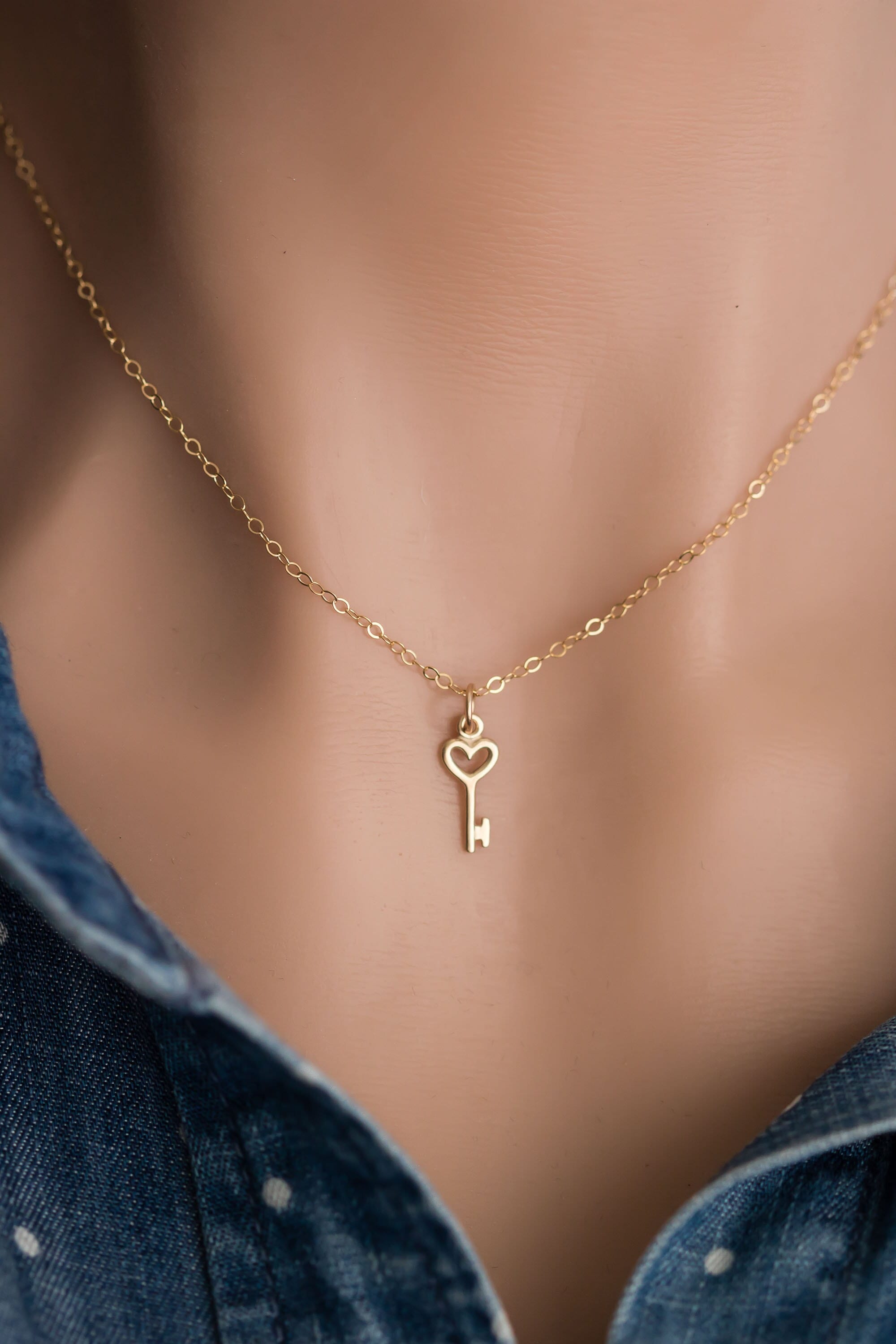 Vintage Gold Key Pendant - Etsy