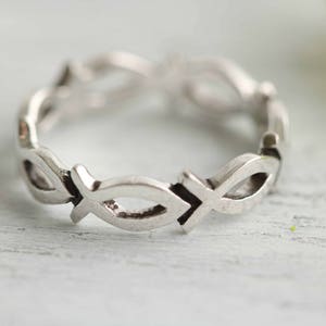 Christian Fish Ring, Ishthys Ring, Icthus Ring, Sterling Silver Fish Ring, Christian Jewery, Confirmation Ring, Christian Ring Band, Baptism
