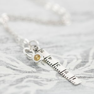Sterling Silver Ruler Necklace, Gift for Math Teacher Gift for Quilter,  Seamstress, Math Lover Gift, Tailor, Dress Maker, Sewing Jewelry