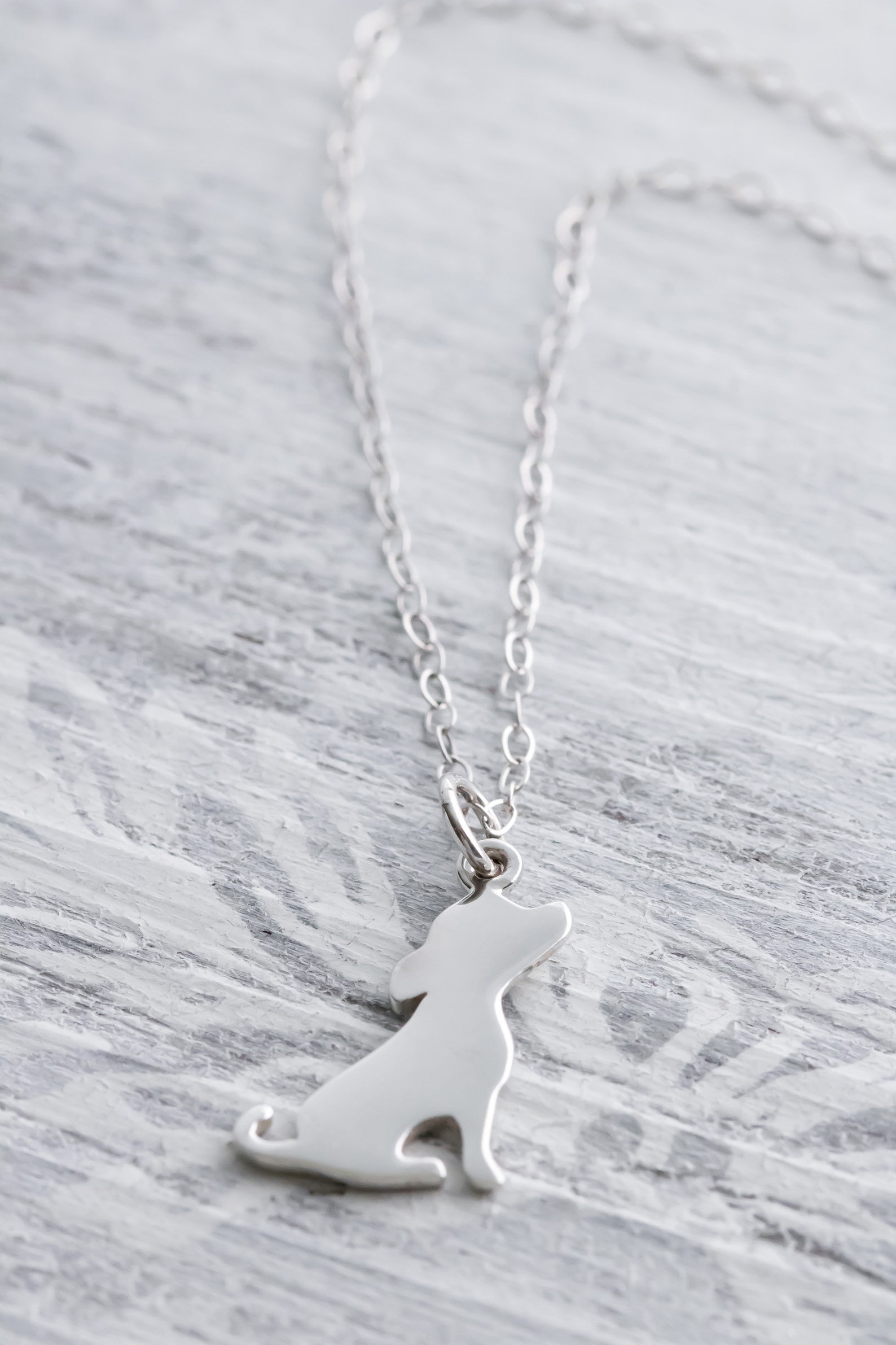 Sterling Silver Dog Necklace Sterling Silver Puppy Necklace Etsy