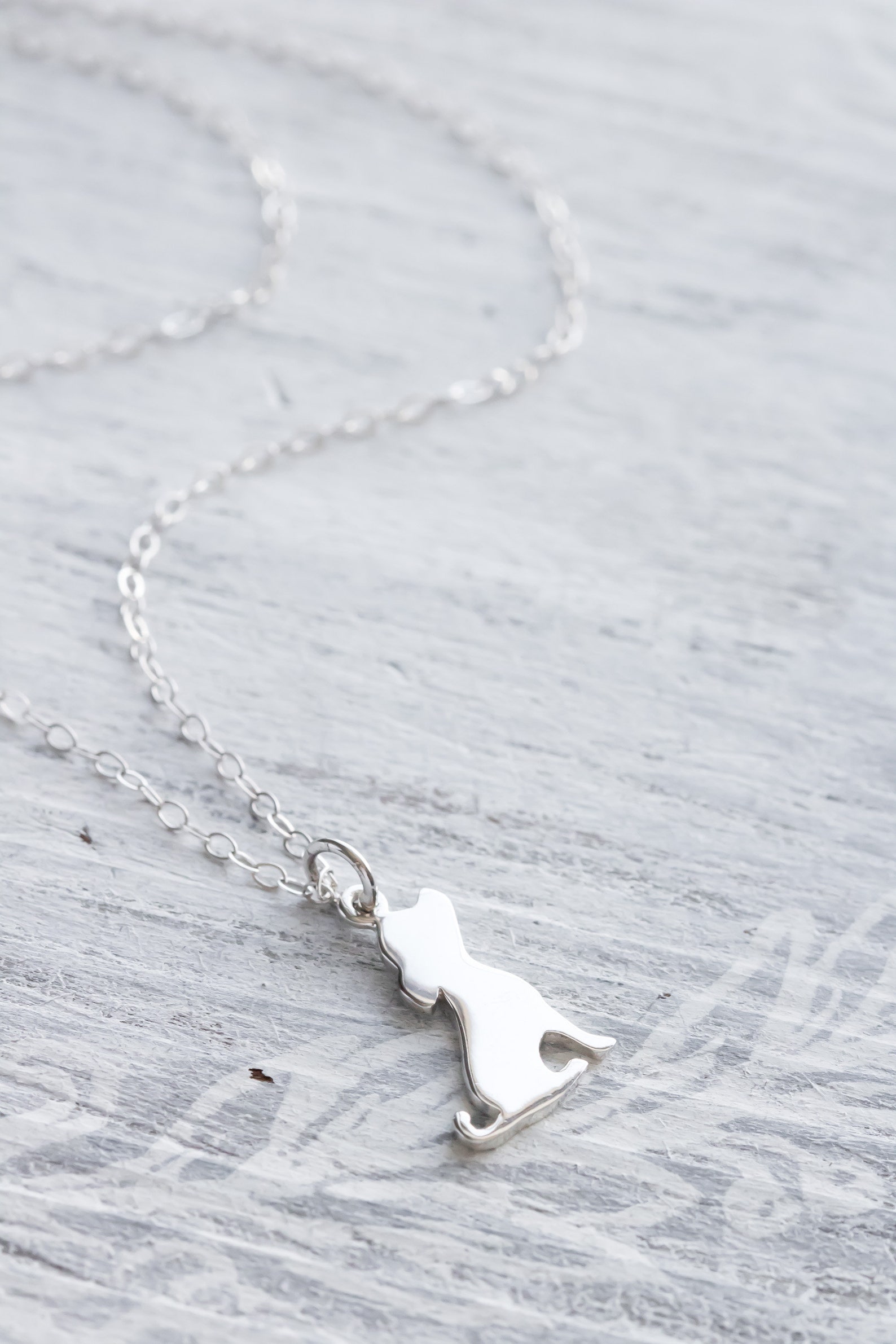 Sterling Silver Dog Necklace Sterling Silver Puppy Necklace Etsy