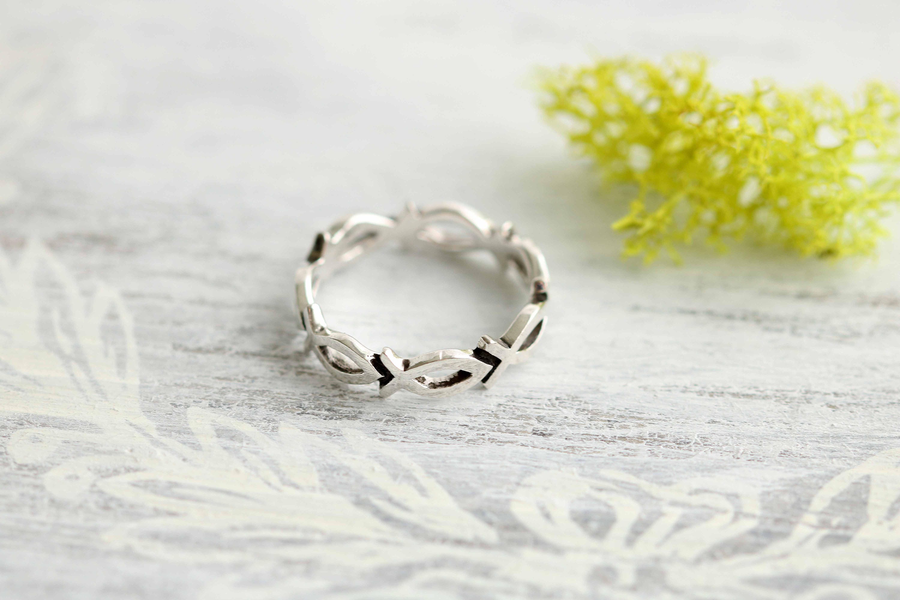Christian Fish Ring Ishthys Ring Icthus Ring Sterling Etsy