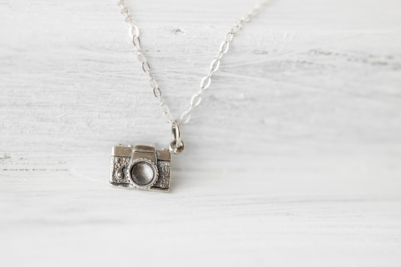 Sterling Silver Camera Charm Necklace: Photographer Traveler Jewelry - Etsy