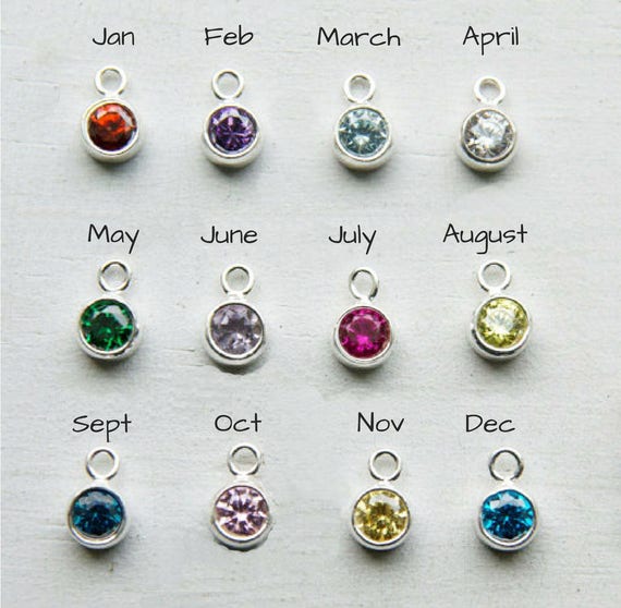 Sterling silver cheap birthstone charms