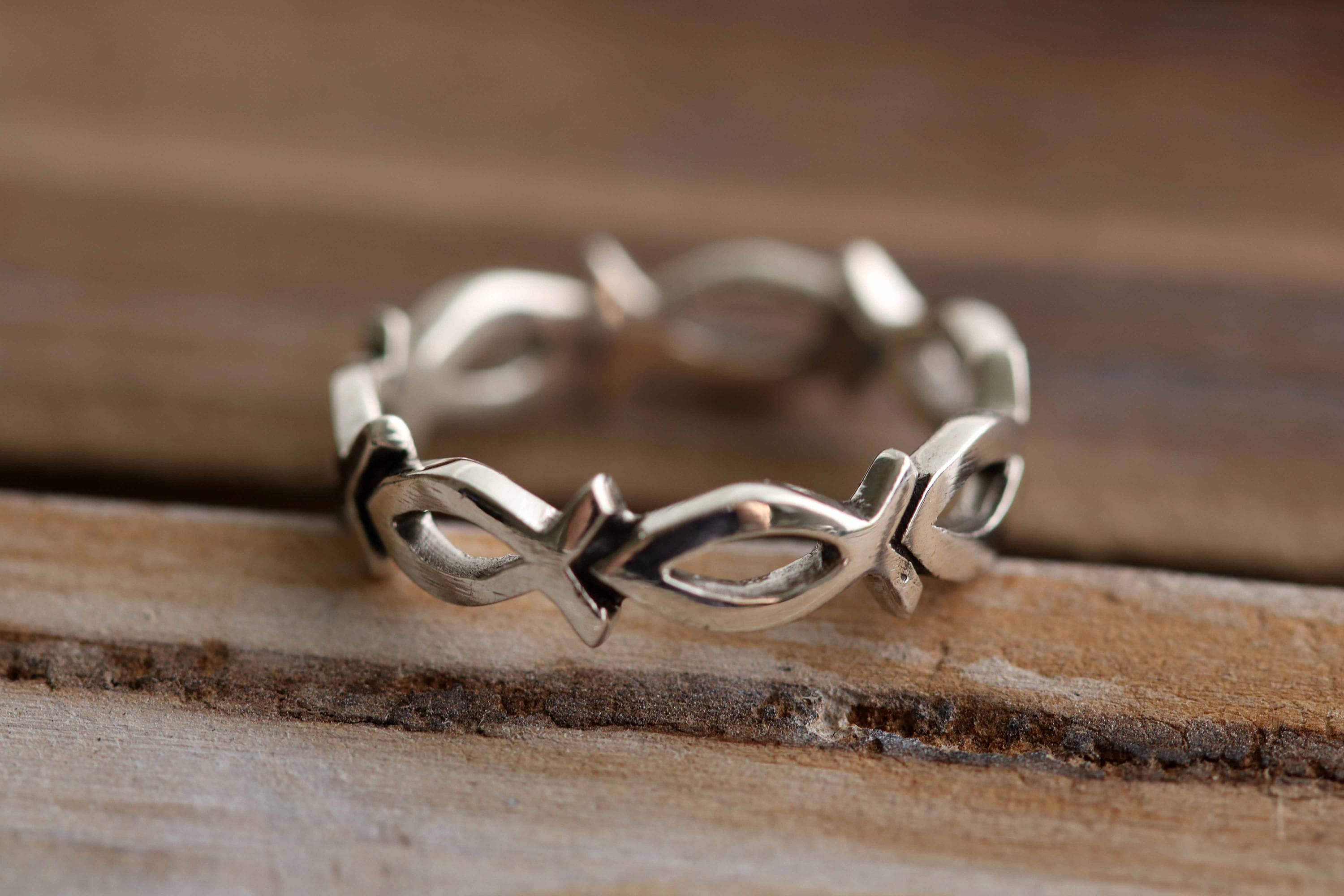 Christian Fish Ring Ishthys Ring Icthus Ring Sterling Etsy