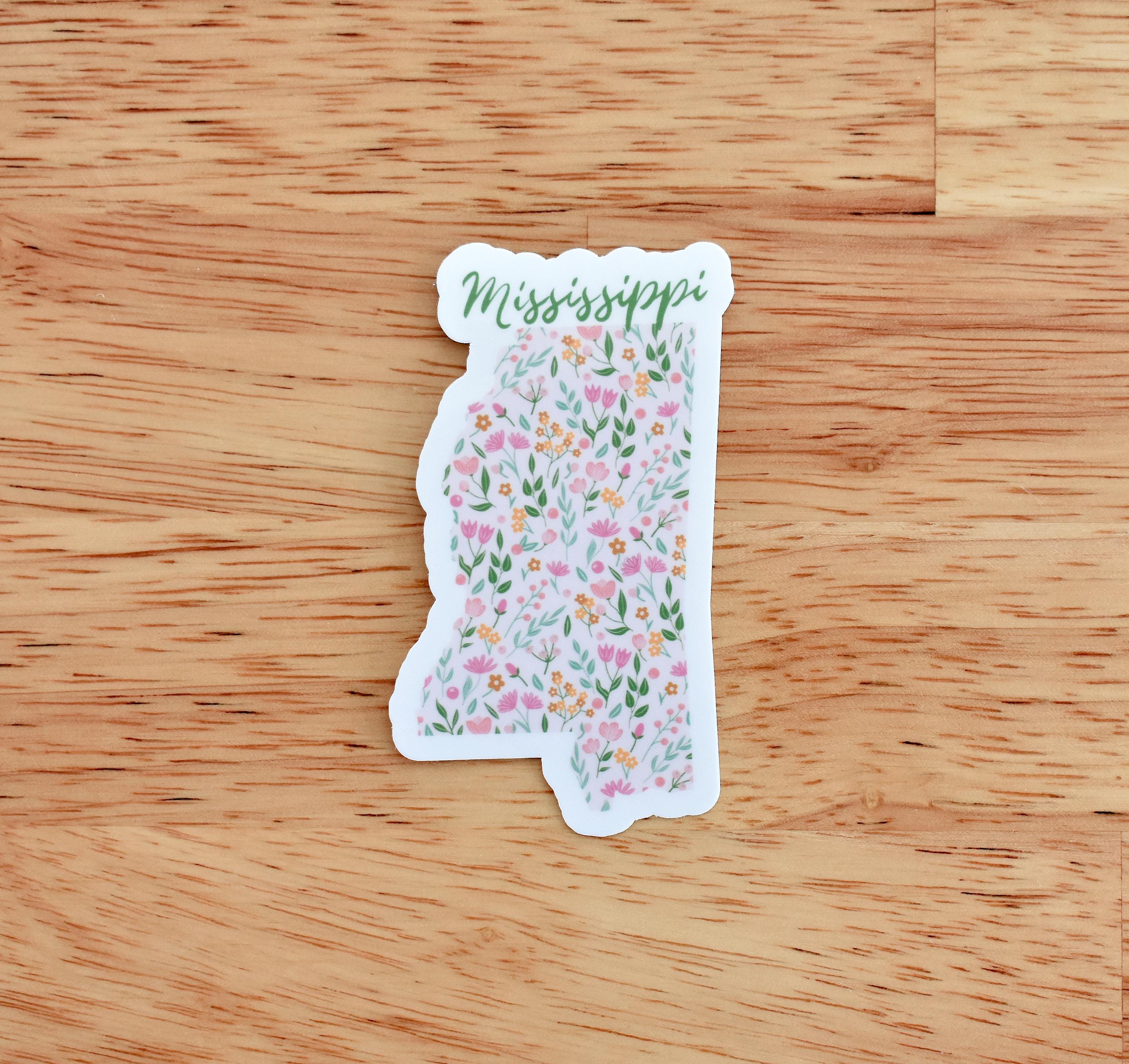 Ms Labonz Sticker Mississippi Sticker, MS Sticker for Water Bottle, Laptops, Floral ...