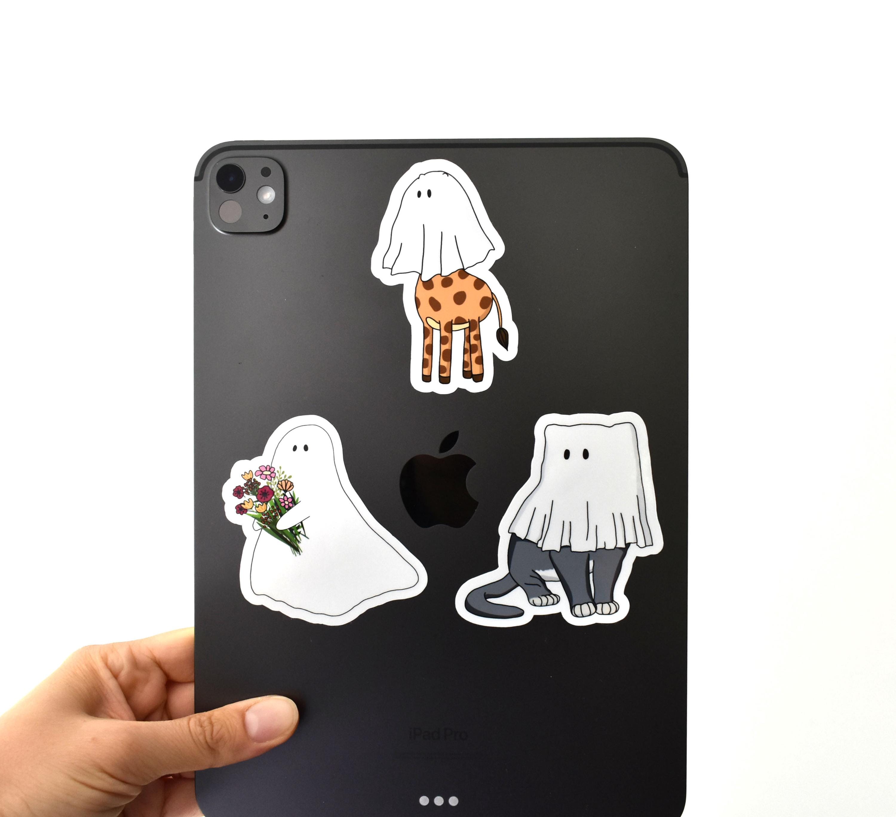 Cat Ghost Sticker, Cute Halloween Sticker, Funny Halloween Sticker ...