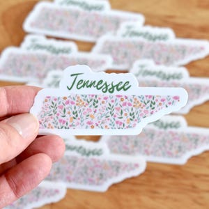 Floral Tennessee sticker, TN sticker for water bottle, laptop, Floral Tennessee decal, State stickers, Waterproof sticker