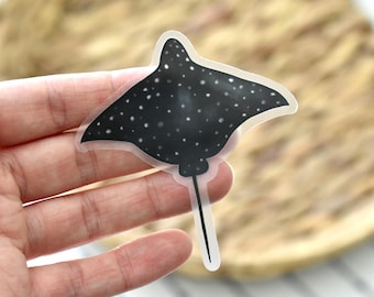 Sticker raie aigle tachetée transparent : décalcomanie en vinyle Ocean Life