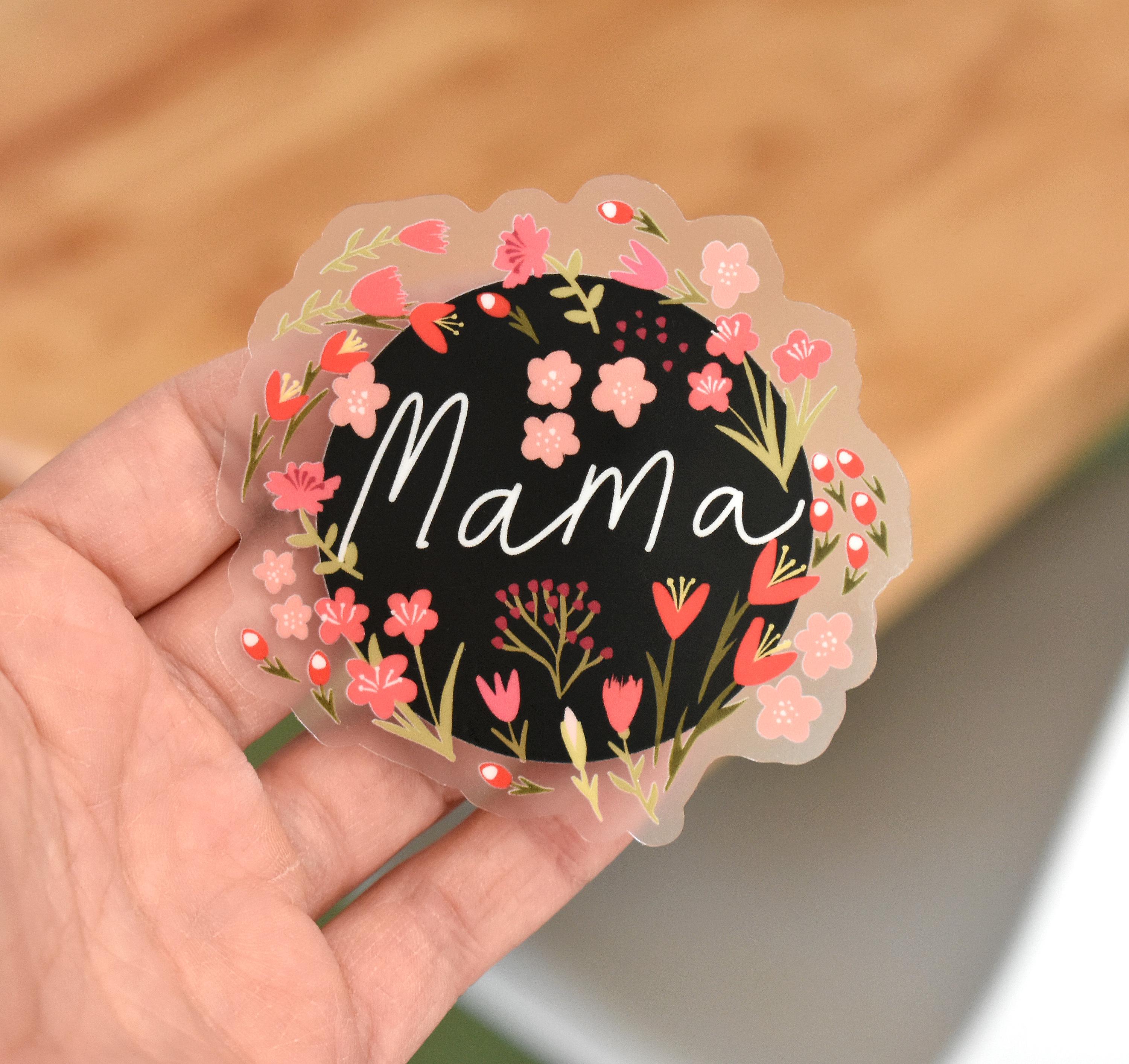 Balor Mom Sticker Clear Mama Sticker, Mama Water Bottle Sticker, Floral Mom Sticker ...