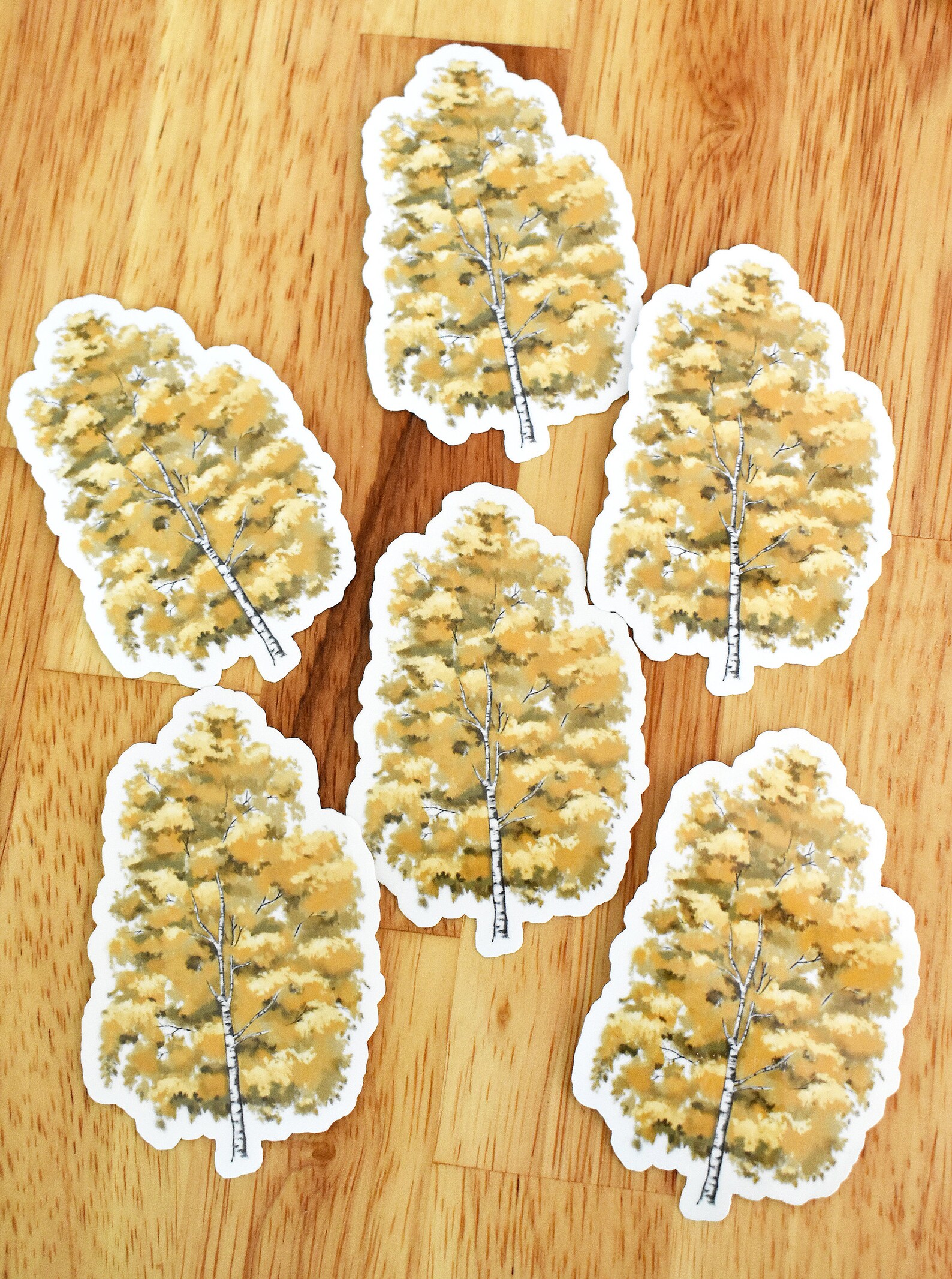 Birch Tree Waterproof Vinyl Sticker, Tree Sticker for Laptop, Water ...